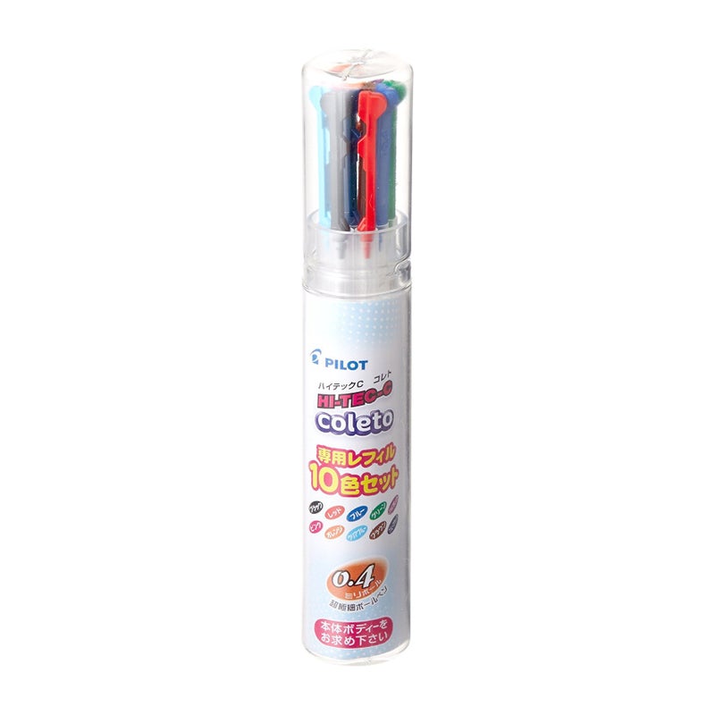 Stationery JP قلم متعدد الألوان بايلوت هاي تيك سي كوليتو 5 ألوان، جسم كريمي لؤلؤي، مقبض مطاطي، 0.4 مم، 10 عبوات حبر ملونة، مجموعة قيمة من الملاحظات اللاصقة - Image 1
